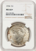 1934 Peace Dollar NGC MS66+ (522479066)