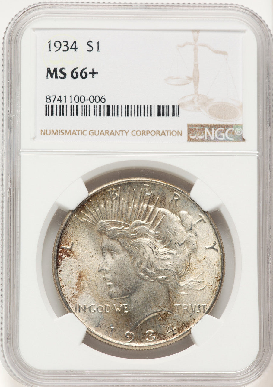 1934 Peace Dollar NGC MS66+ (522479066)