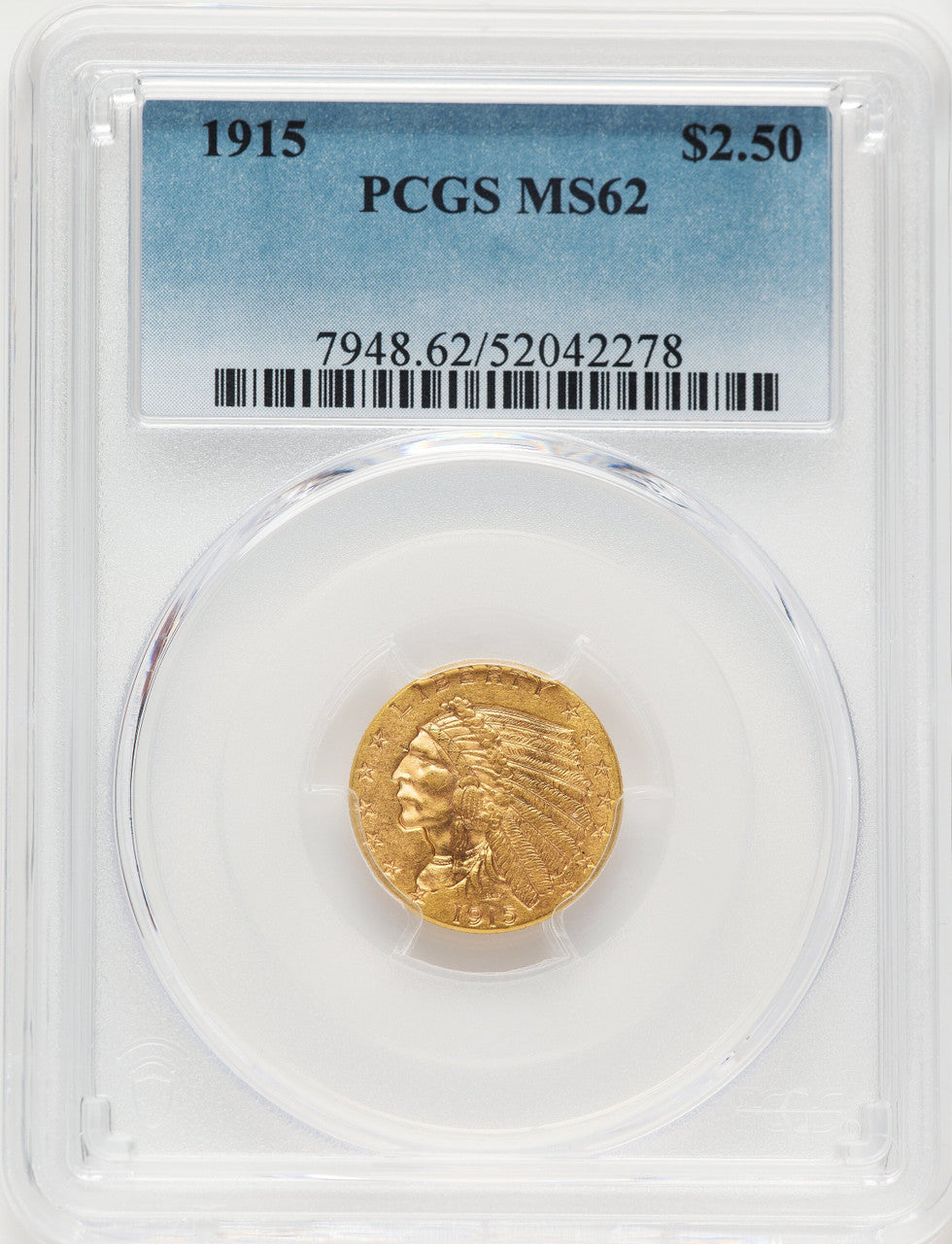 1915 $2.50 Indian Quarter Eagle PCGS MS62 (522502004)