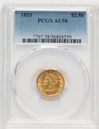1853 $2.50 Liberty Quarter Eagle PCGS AU58 (522502011)