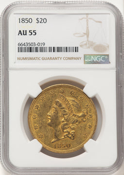 1850 $20 Liberty Double Eagle NGC AU55 (522527001)