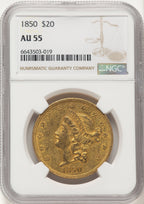 1850 $20 Liberty Double Eagle NGC AU55 (522527001)
