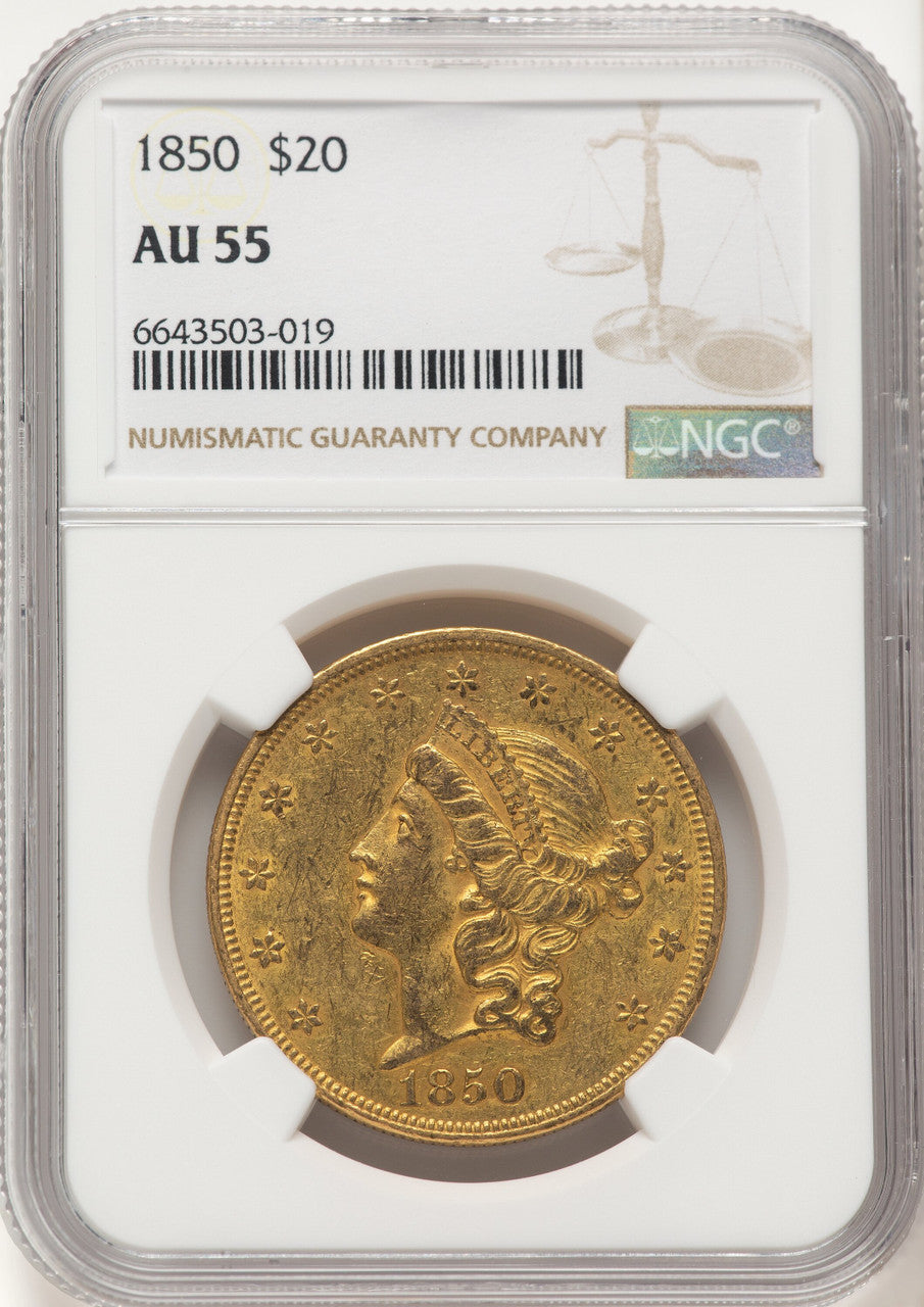 1850 $20 Liberty Double Eagle NGC AU55 (522527001)