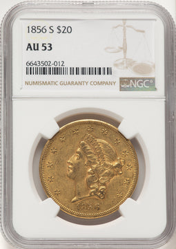 1856-S $20 Liberty Double Eagle NGC AU53 (522527008)