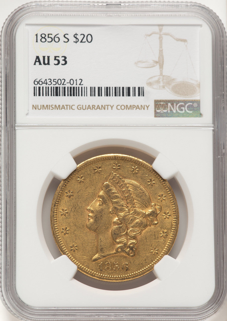 1856-S $20 Liberty Double Eagle NGC AU53 (522527008)