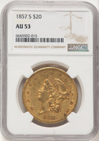 1857-S $20 Liberty Double Eagle NGC AU53 (522527011)