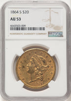 1864-S $20 Liberty Double Eagle NGC AU53 (522527016)