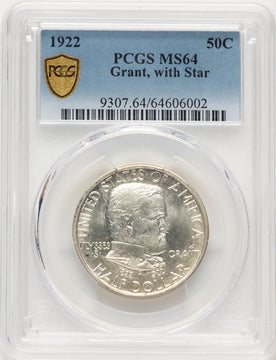 1922 50C Grant With Star Commemorative Silver PCGS MS64