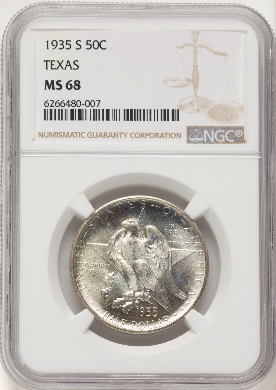 1935-S 50C Texas Commemorative Silver NGC MS68 (522818018)
