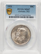 1921 50C Alabama 2X2 Commemorative Silver PCGS MS67