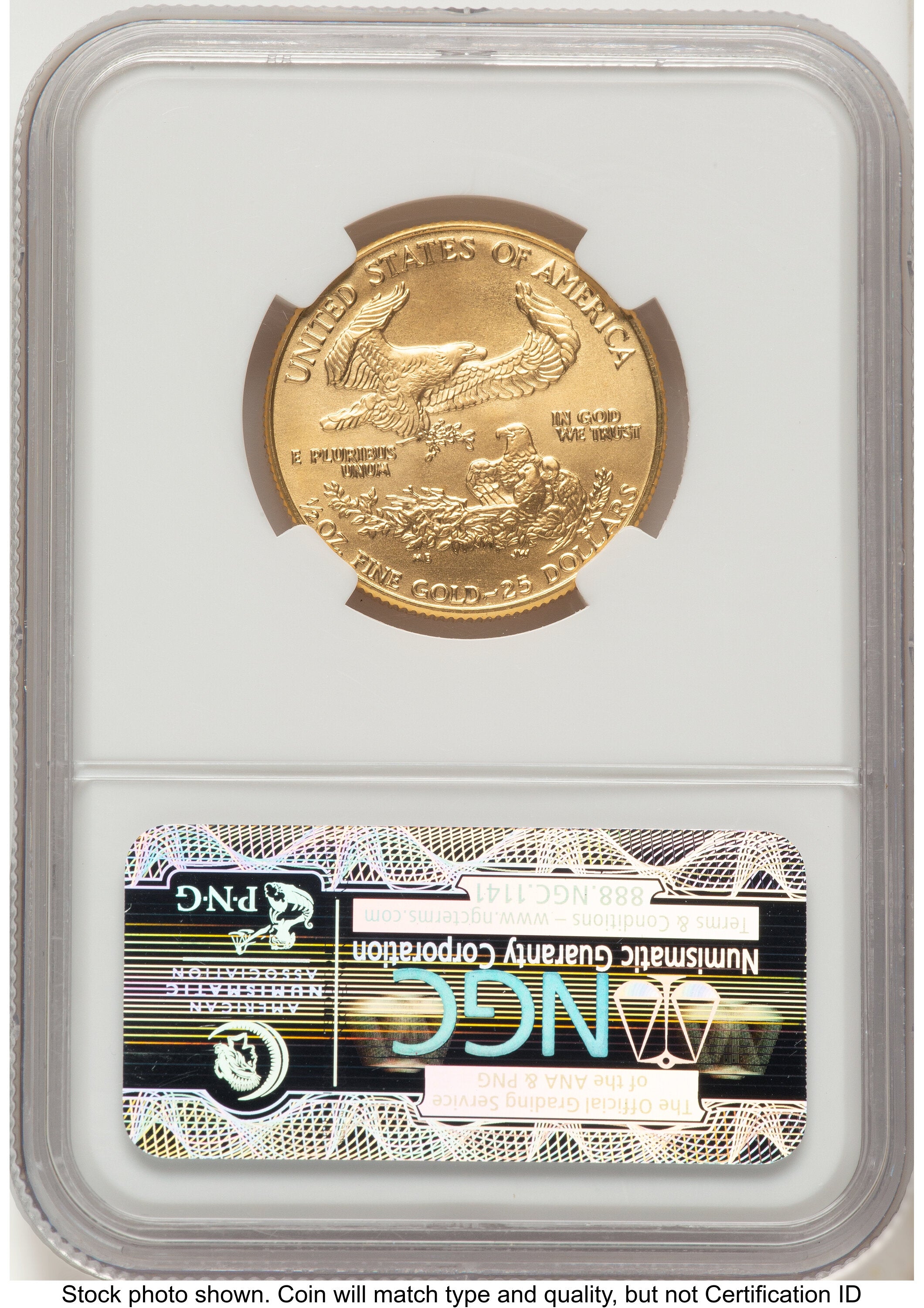 1988 Gold Eagle 1/2 oz 0.50 oz Brown Label NGC MS70