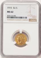 1915 $2.50 Indian Quarter Eagle NGC MS62