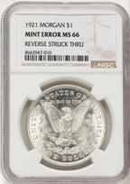 1921 Morgan Morgan Dollar NGC MS66