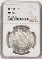 1878 8TF Morgan Dollar NGC MS64+