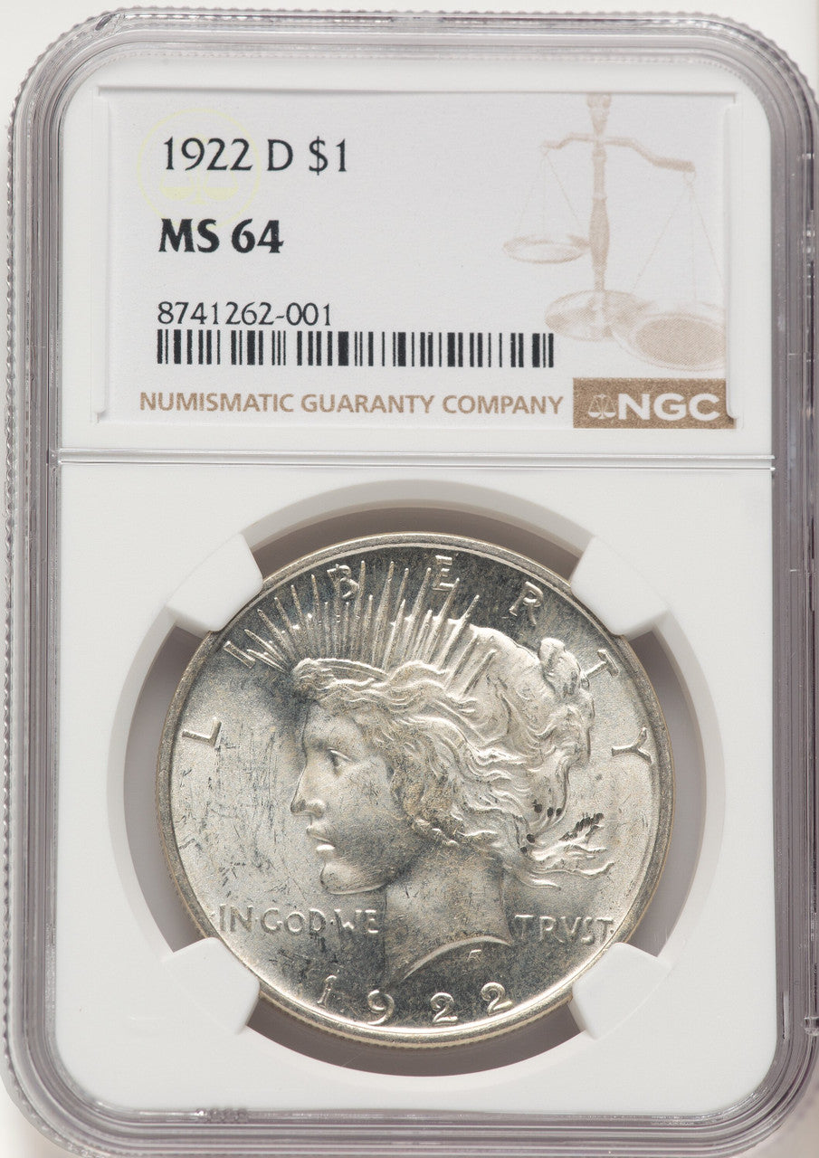 1922-D Peace Dollar NGC MS64