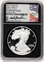 2021-W TY2 Proof Silver Eagle 1 oz FDI Michael Gaudioso NGC PF70