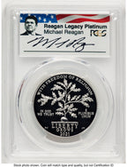 2021-W Proof Platinum Eagle 1 oz FDI Reagan Legacy Series Michael Reagan Picture PCGS PR70