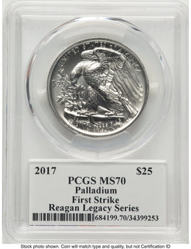 2017 Palladium Eagle 1 oz FS Reagan Legacy Series Michael Reagan PCGS MS70