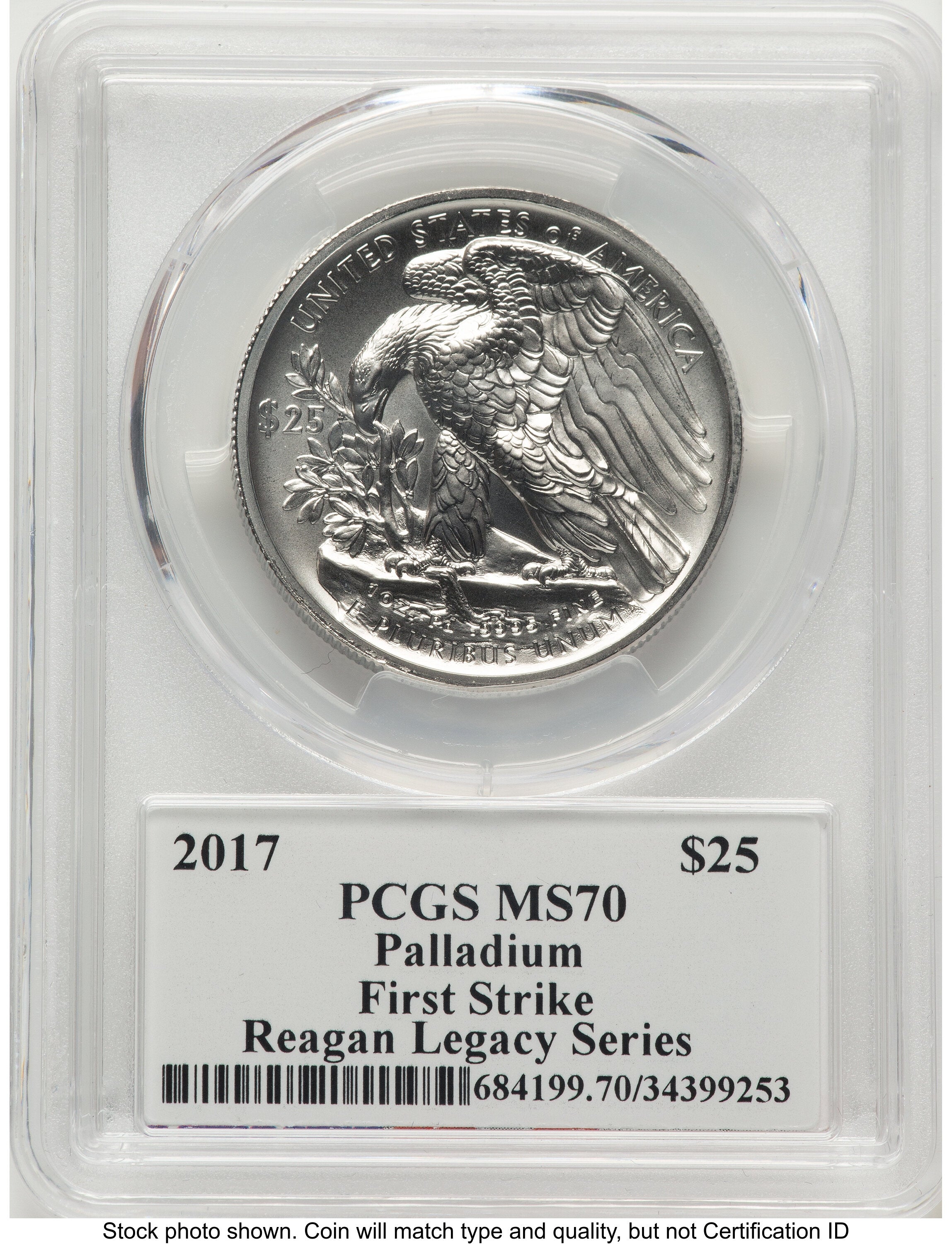 2017 Palladium Eagle 1 oz FS Reagan Legacy Series Michael Reagan PCGS MS70