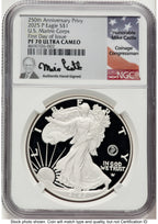 2025-P Proof Silver Eagle Privy U.S. Marine Corps 250th Anniversary 1 oz FDI Mike Castle NGC PF70