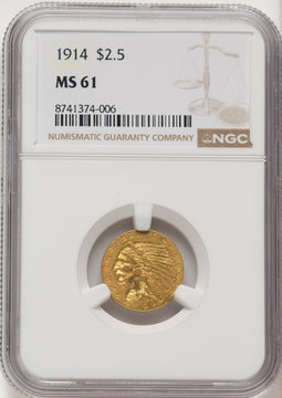 1914 $2.50 Indian Quarter Eagle NGC MS61 (523003005)