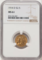 1914-D $2.50 Indian Quarter Eagle NGC MS61 (523003009)