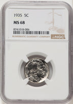 1935 5C Buffalo Nickel NGC MS68