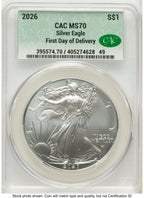 2026 Silver Eagle First Day Of Delivery CACG MS70