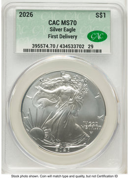2026 Silver Eagle First Delivery CACG MS70
