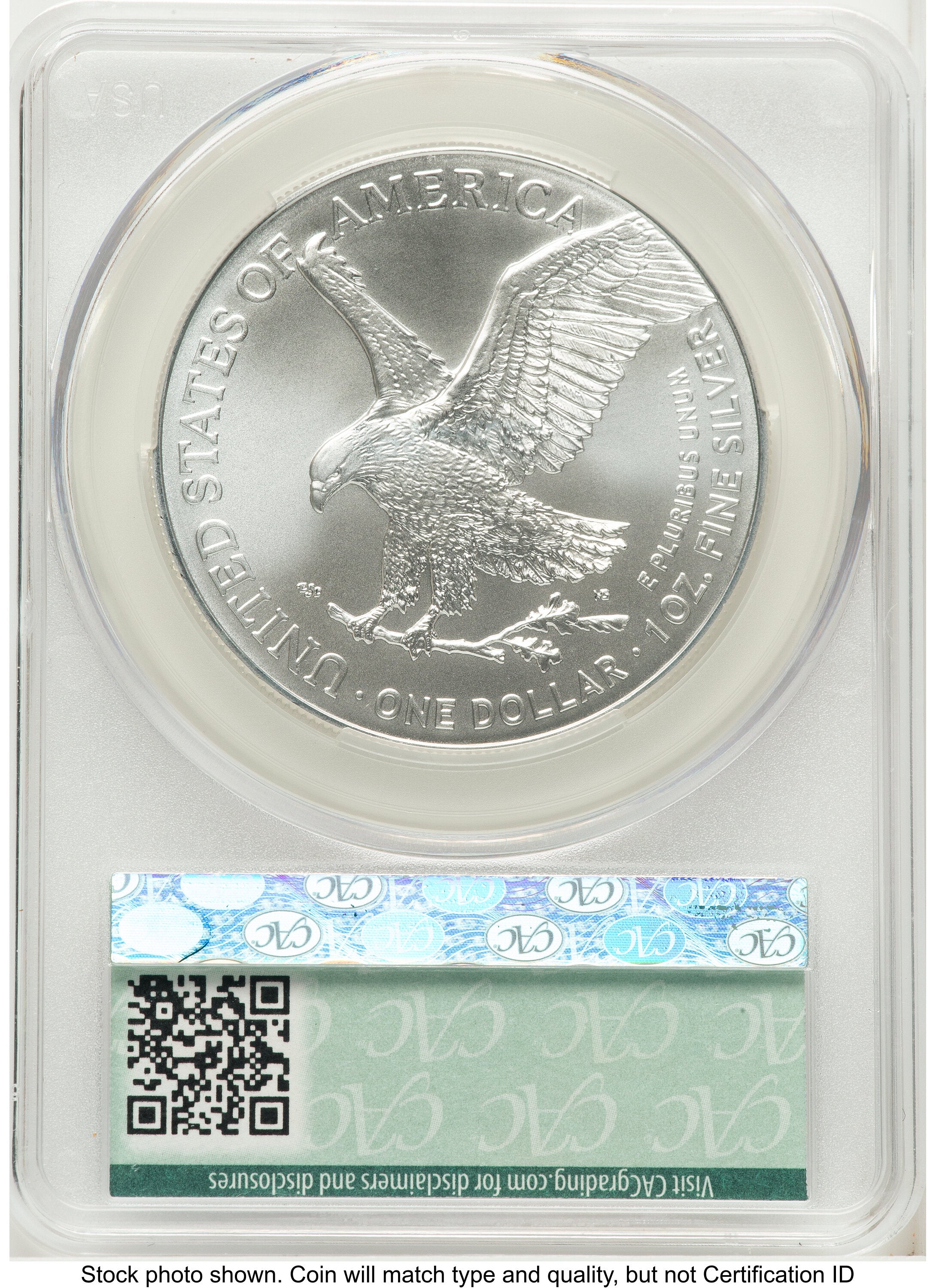 2026 Silver Eagle First Delivery Flag Label CACG MS70