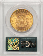 1856-S $20 CAC Liberty Double Eagle PCGS MS63