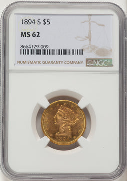 1894-S $5 Liberty Half Eagle NGC MS62