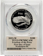 2023-W Proof Platinum Eagle 1 oz FDI Thomas Cleveland Art Deco Washington PCGS PR70