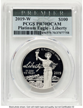 2019-W Proof Platinum Eagle 1 oz Premier Label PCGS PR70
