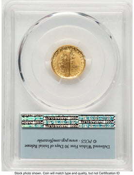 2016-W 10C Mercury Dime 100th Anniversary Gold Centennial FS Flag PCGS MS70