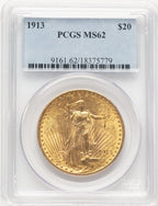 1913 $20 Saint-Gaudens Double Eagle PCGS MS62