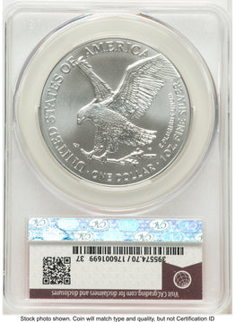 2026 Silver Eagle First Day of Delivery John Feigenbaum Red Book CACG MS70