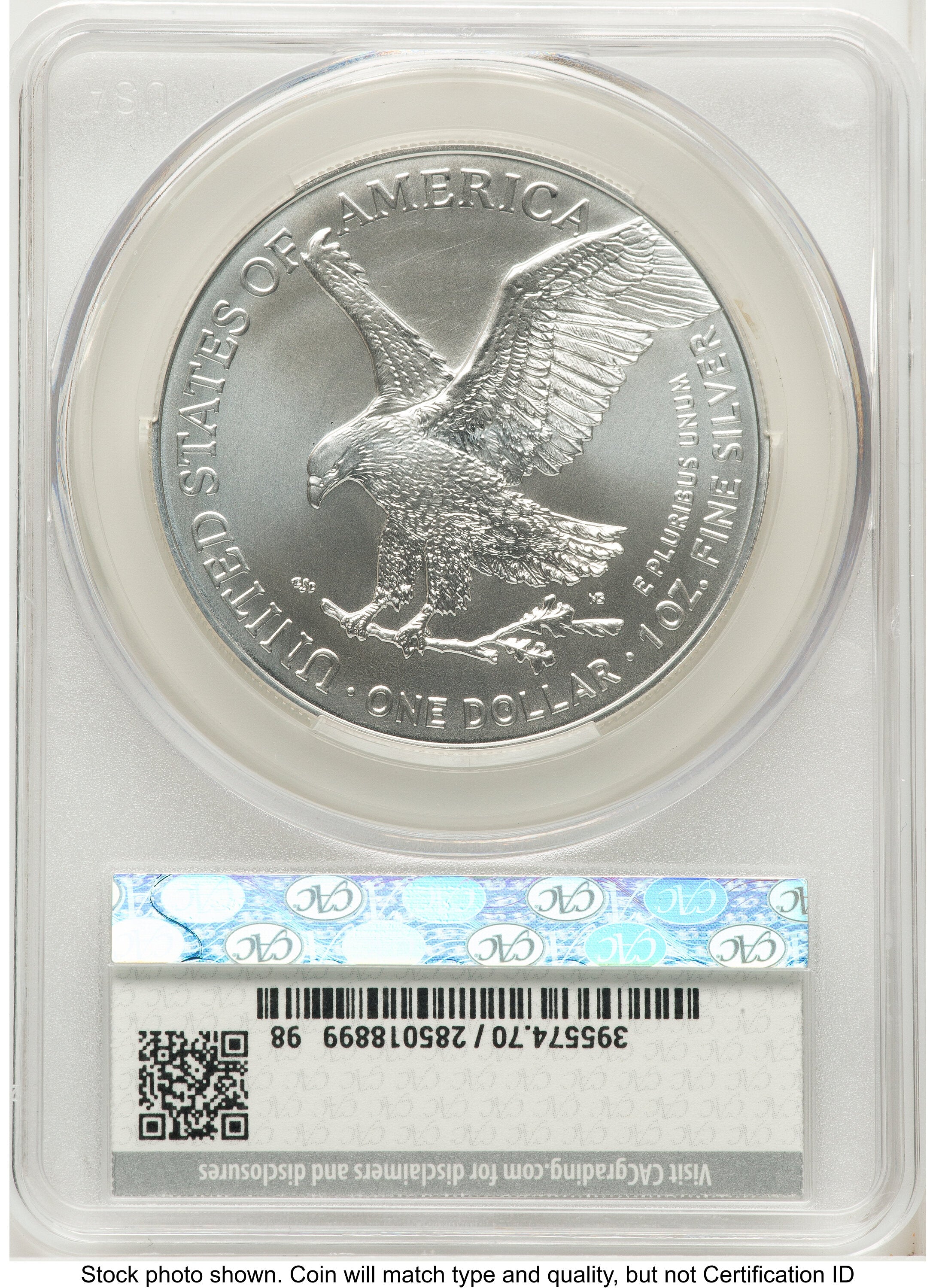 2026 Silver Eagle First Delivery America 250 Eagle with Banner Label CACG MS70