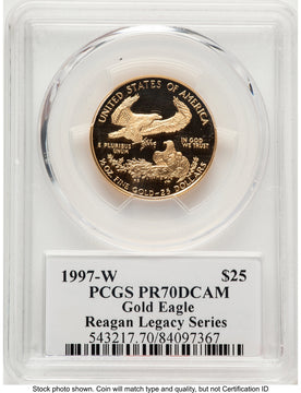 1997-W Proof Gold Eagle 1/2 oz Reagan Legacy Series Michael Reagan PCGS PR70