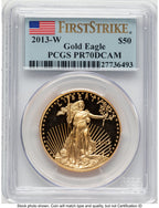 2013-W Proof Gold Eagle 1 oz FS Flag PCGS PR70