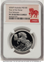 2026 Platinum Perth Lunar Horse 1 oz FR Horse Label NGC MS70