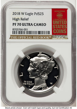 2018-W Palladium Eagle 1 oz Red Book NGC PF70