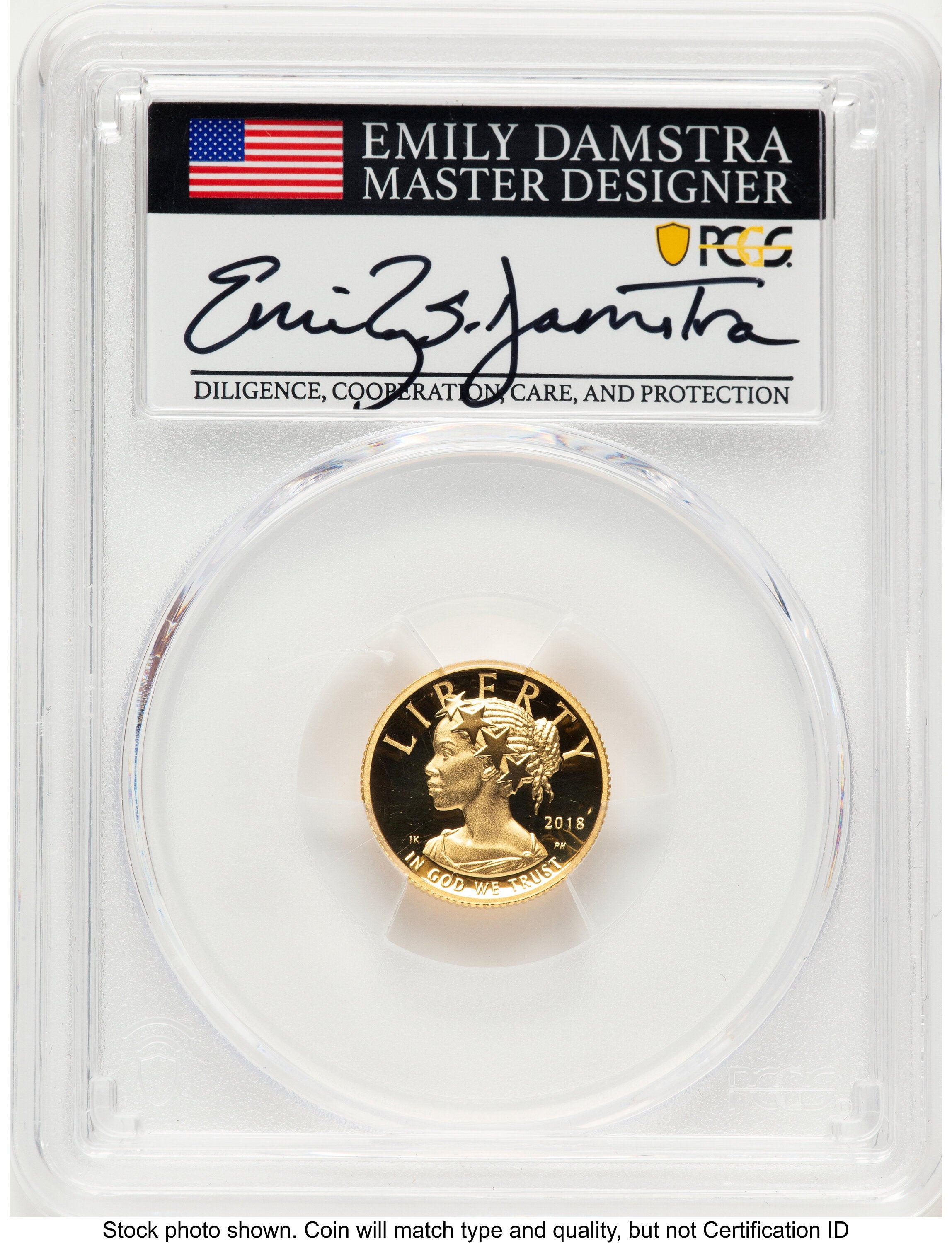 2018-W G$10 American Liberty High Relief WP Mint Hoard Emily Damstra PCGS PR70
