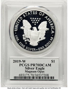 2019-W Proof Silver Eagle 1 oz Magnum Opus PCGS PR70
