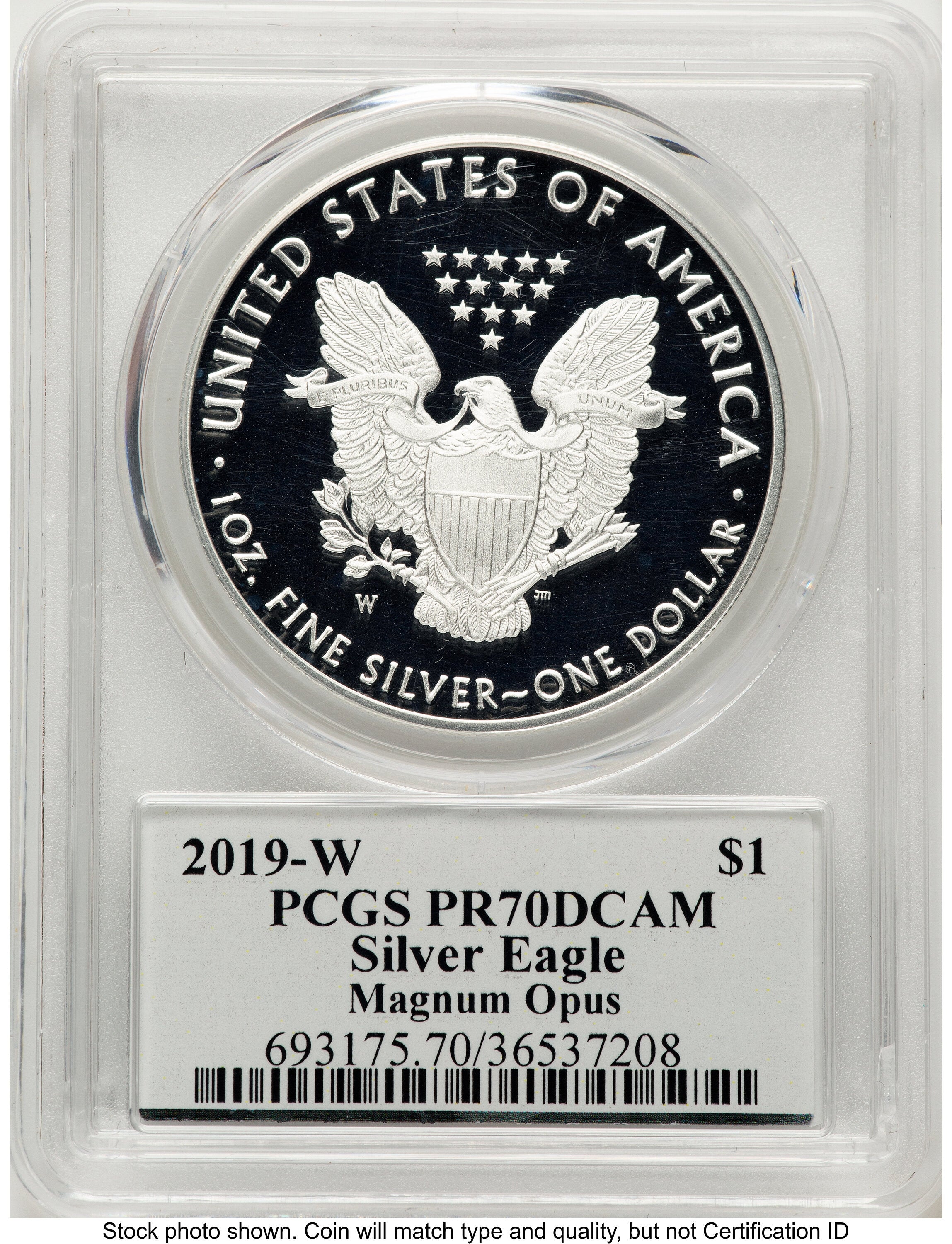 2019-W Proof Silver Eagle 1 oz Magnum Opus PCGS PR70