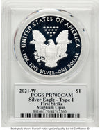 2021-W TY1 Proof Silver Eagle 1 oz FS Magnum Opus PCGS PR70