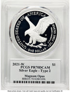 2021-W TY2 Proof Silver Eagle 1 oz Magnum Opus PCGS PR70
