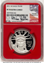 2011-W Proof Platinum Eagle 1 oz Mike Castle Red Core NGC PF70