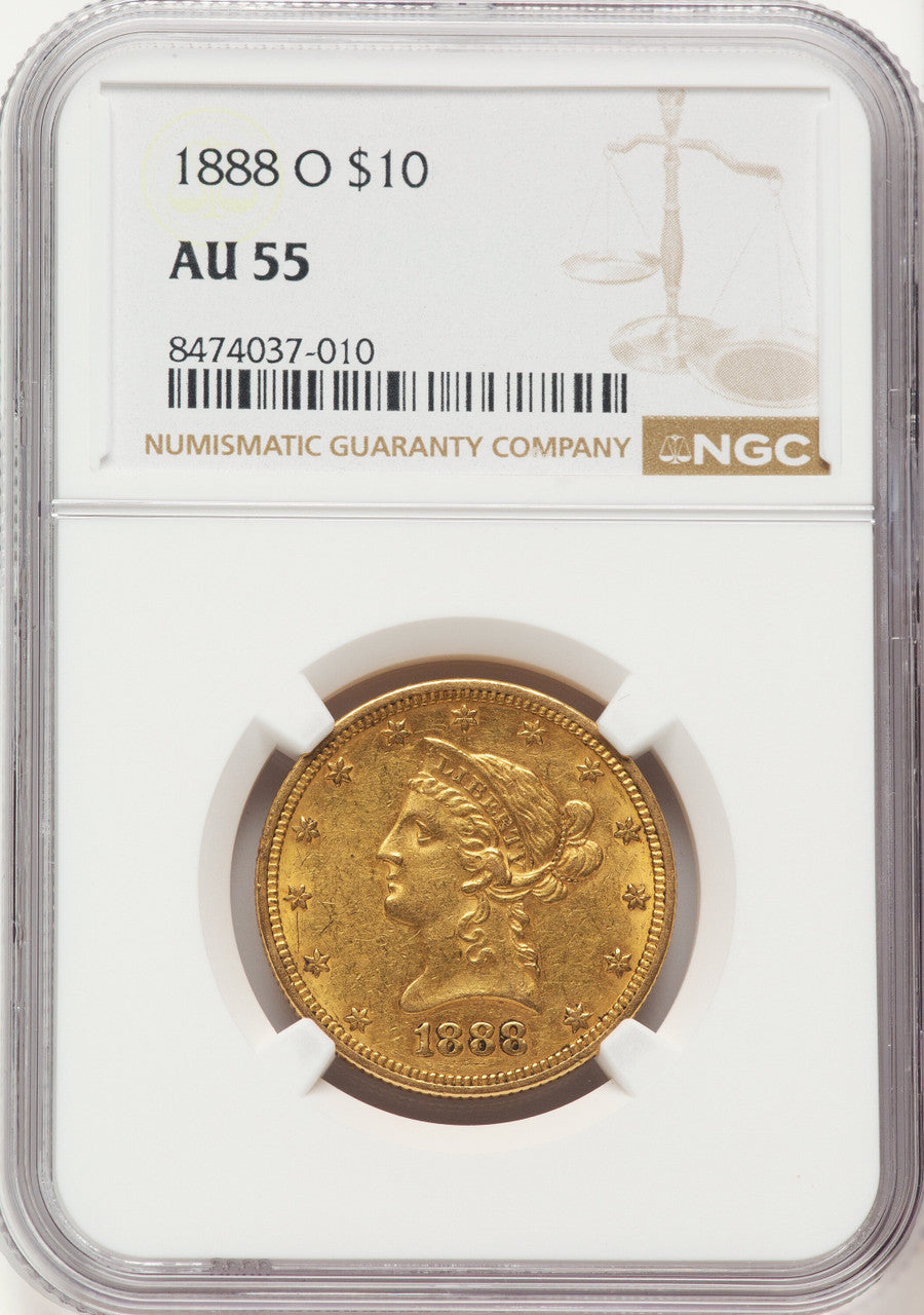 1888-O $10 Liberty Eagle NGC AU55