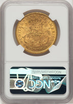 1873 $20 OPEN 3 Liberty Double Eagle NGC MS61
